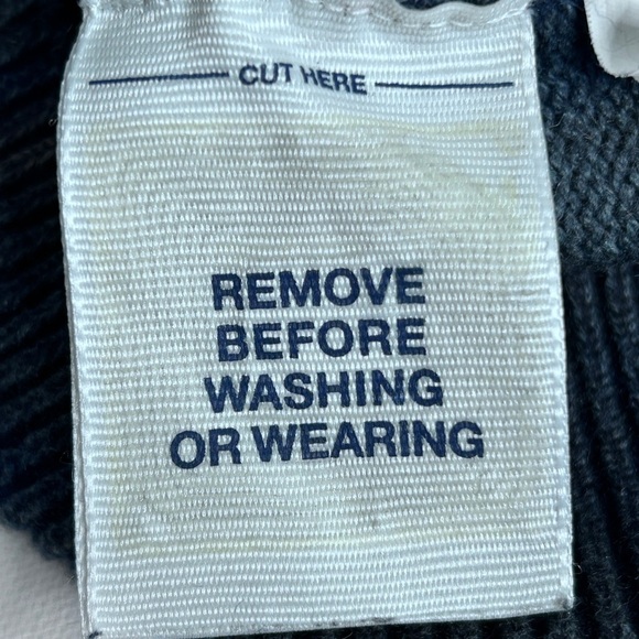 Gap Men’s 1/4 Zip Blue Wool Blend Cardigan Sweater Size L Preppy Classic - Picture 9 of 10